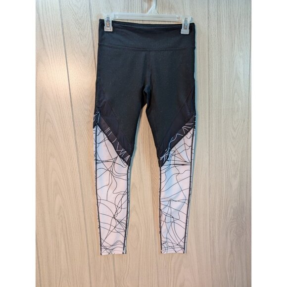 Fabletics Pants - Fabletics High-Rise Mesh Powehold Crop Leggings Abstract Print Black/White XS